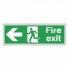Fire Exit Lft Arrow Self-Adh Sign