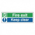 Fire Exit Keep Clear 15x45cm Sf-Adh Sign