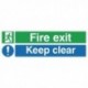 Fire Exit Keep Clear 150x450mm PVC Sign