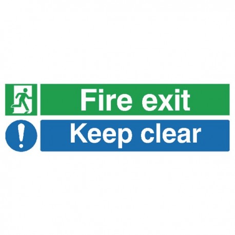 Fire Exit Keep Clear 150x450mm PVC Sign