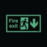 Fire Exit Man Arrow Down 150x450mm Sign