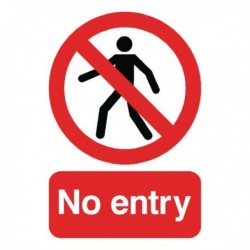 Warning Sign No Entry A5 Self-Adhesive