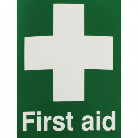 First Aid 150x110mm Self-Adh Sign