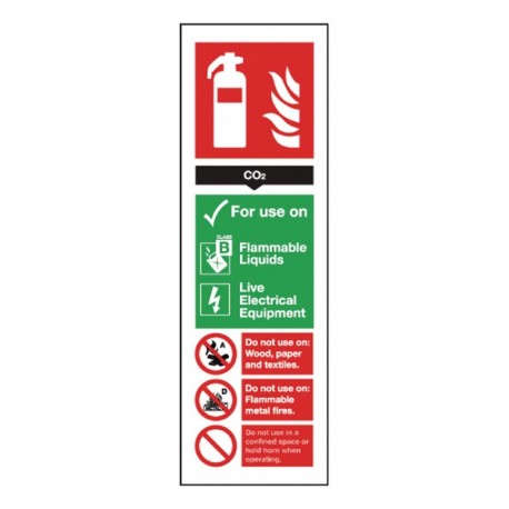 CO2 Fire Extinguisher Self-Adhesive Sign