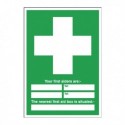 First Aid 60x45cm PVC Sign