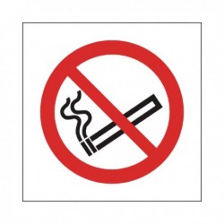 No Smoking Symb 100x100mm Self-Adh Sign