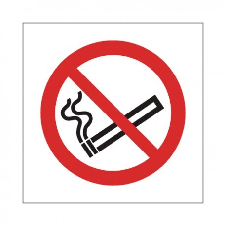 No Smoking Symb 100x100mm Self-Adh Sign