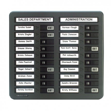 Indesign Grey 20 Name In/Out Board