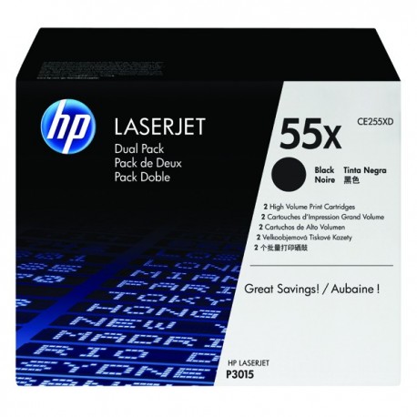 HP 55X Black Laserjet 2xToner CE255XD