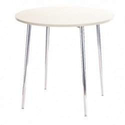 FF Arista Wh Chrome Round Bistro Table