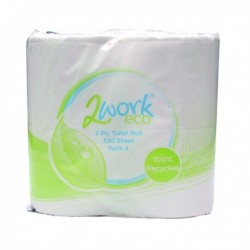 2Work Toilet Roll 2 Ply 320 Sheet Pk36
