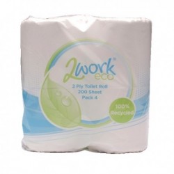 2Work Toilet Roll 2 Ply 200 Sheet Pk36