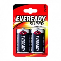 Eveready Super H/Duty Size D Battery Pk2