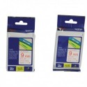 Brother Red/White TZe Tape 9mm TZE222