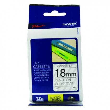 Brother Blk/Clr 18mm TZE141 P-Touch Tape