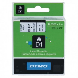 Dymo Blk/Clr 1000/5000 Tape 6mmx7m 43610