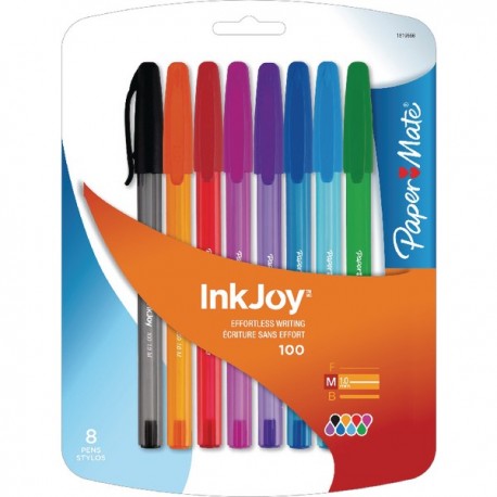 Papermate Inkjoy 100 Stick Astd Ball Pk8