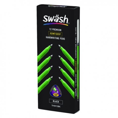 Swash Komfigrip Blk Handwriting Pen Pk12
