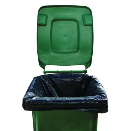 2Work Black Wheelie Bin Liners Pk100