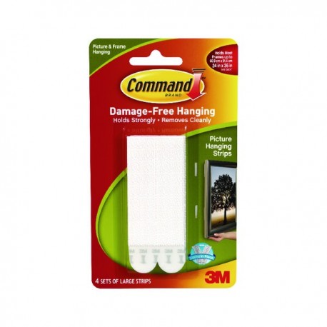 3M Command Lg Picture Hanging Strips Pk4