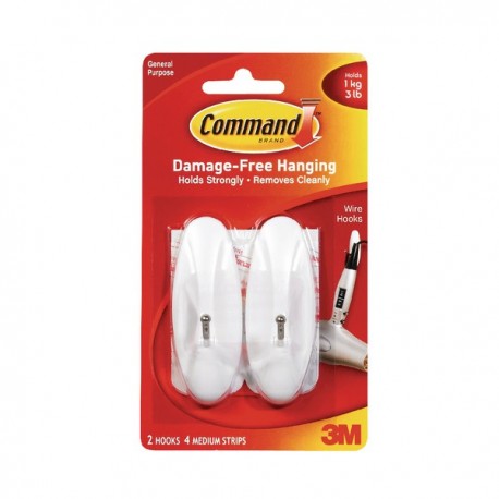 3M Medium Wire Hooks / Command Strips
