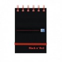 Black n Red Spiral Elast Notebook A7 Pk5