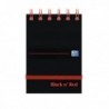 Black n Red Spiral Elast Notebook A7 Pk5
