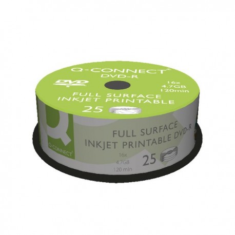 Q-Connect Inkjet Print DVD-R Spindle P25