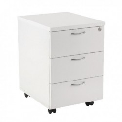FF Jemini White 3 Drawer Mobile Pedestal