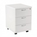 FF Jemini White 3 Drawer Mobile Pedestal