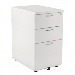 FF Jemini 3Drw Desk Hi Ped 600 White