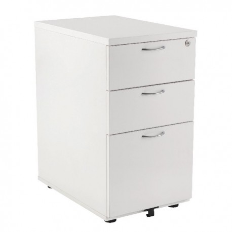 FF Jemini 3Drw Desk Hi Ped 600 White