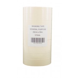 White General Masking Tape 25mmx50m Pk9