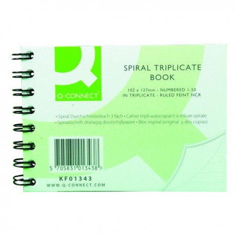 Q-Connect Wiro Triplicate Book 102x127mm