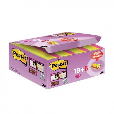 Post-it S/Sticky 47.6mm Notes Pk18 + 6