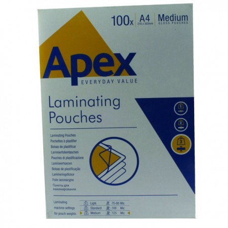 Fellowes Apex A4 Laminating Pouch Pk100