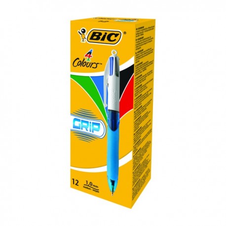 Bic 4 Colours Comfrt Grip Ball Pen Pk12