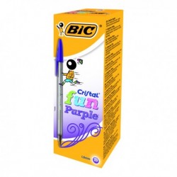 Bic Cristal Fun Ball Pen Purple Pk20