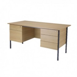 FF Serrion 4Leg Desk 1800 Ped F Oak