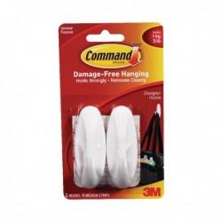 3M Command Adhesive Med Hook 17081 Pk2