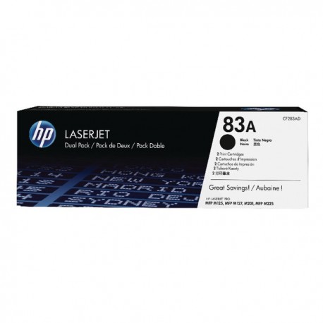 HP 83A Black LaserJet 2xToner CF283AD