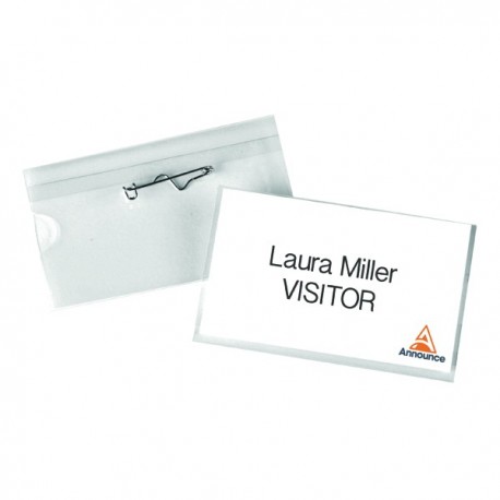 Announce Pin Name Badge 40x75 Pk100
