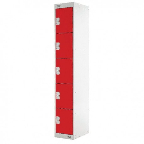 FF DD 5Door Locker 300X300X1800 Red Door