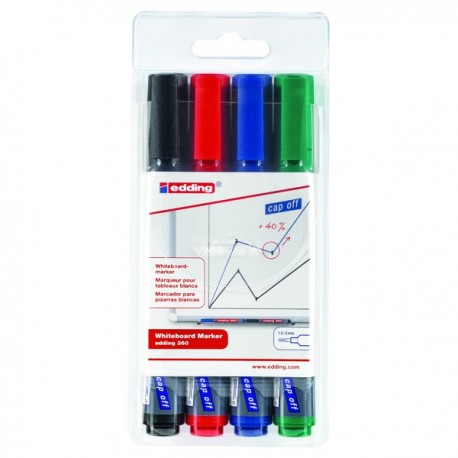 Edding 360 Drywipe Marker Assrtd 4-360-4