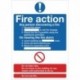 Safety Sign Fire Action Words A4 PVC