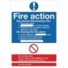 Safety Sign Fire Action Words A4 PVC