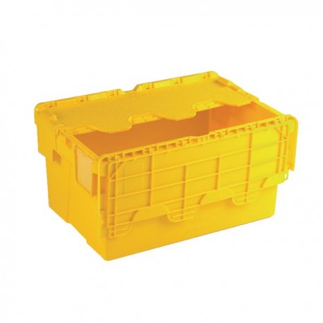 Attached Lid 54L Yellow Container 375817