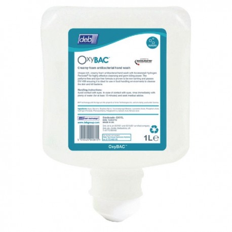 Deb OxyBAC Antibac Foam Soap 1Ltr Pk6
