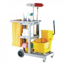 Grey Multipurpose Janitorial Trolley