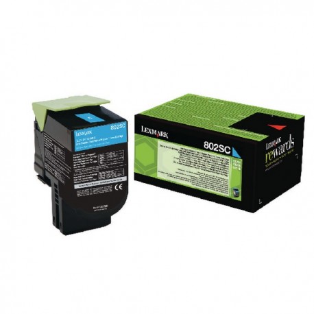 Lexmark 802SC Cyan Toner Cart 80C2SC0